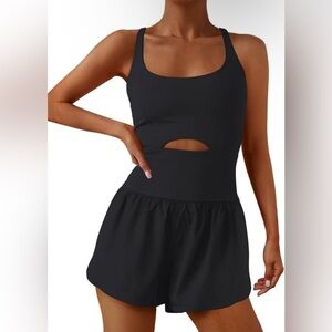 Womens Running Onesie Workout Rompers One Piece Outfits Exercise Jumpsuits Gym